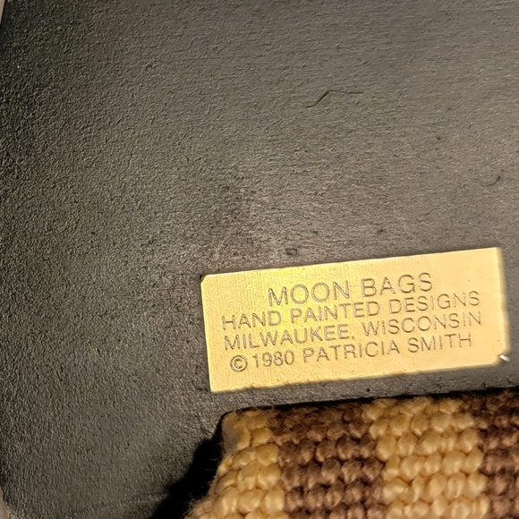 VTG Patricia Smith 1980 Needlepoint Moon Bag With Handpainted Lacquered Flap - Picture 10 of 15